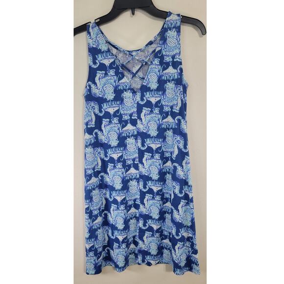 Lilly Pulitzer Dress Womens XS Elephant Print Swing Boho Coastal Beach Dress - Picture 5 of 8